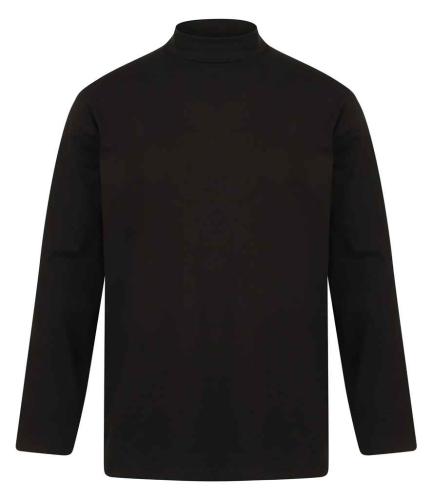 Henbury L/S Roll Neck Top - Black - L